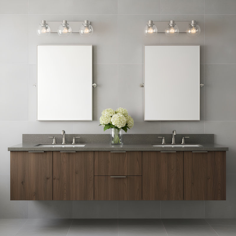 Grande baignoire Rito de Génération Lighting , H 7,125 po x l 23,125 po x P 7 po, Nickel brossé, Trois lumières
