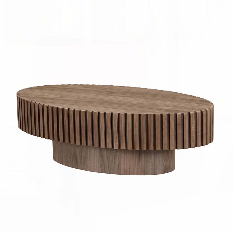 Latitude Run® Oval Handcraft Drum Coffee Table - Wayfair Canada
