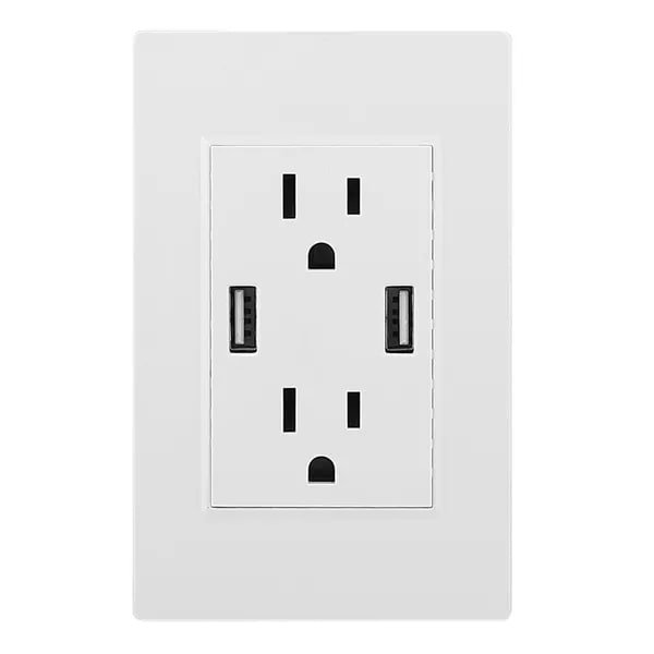 Prise USB double prise murale USB 2,4 A double prise murale standard US