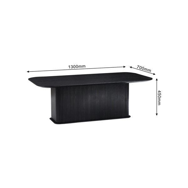 Latitude Run® Black Oak Wood Coffee Table With Strong Metal Support And ...