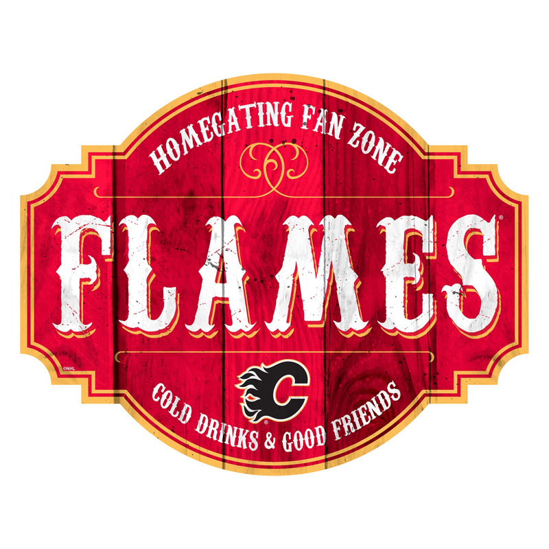 Rustic Entertainment Wall Decor, Calgary Flames