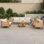Ensemble de conversation de patio 5 pièces avec canapé 3 places, causeuse, deux fauteuils club, table basse et coussins amovibles