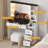 Makeup Vanity Set, Vanity Desk with Lighted Mirror& Charging Station, Makeup Vanity Desk with 5 Drawers& 3-Tier Cabinet, Dressing Table with Upholstered Stool, Wooden Vanity Table for Bedroom-1378164076