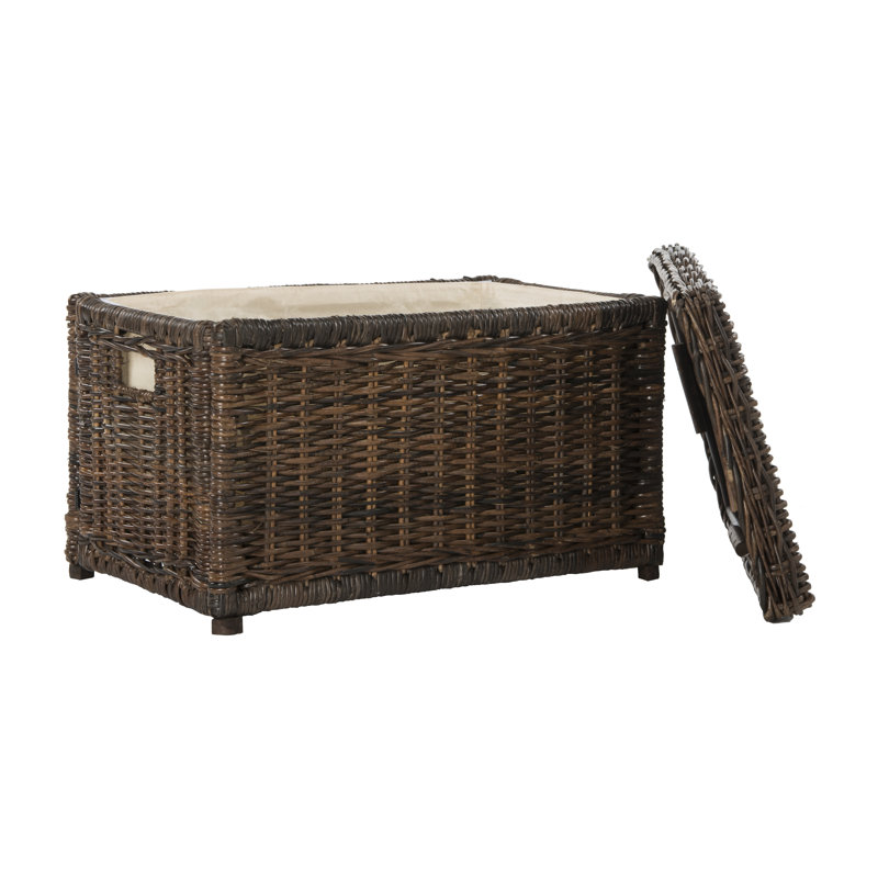 Elijah 30.7" Wicker Storage Trunk, Brown