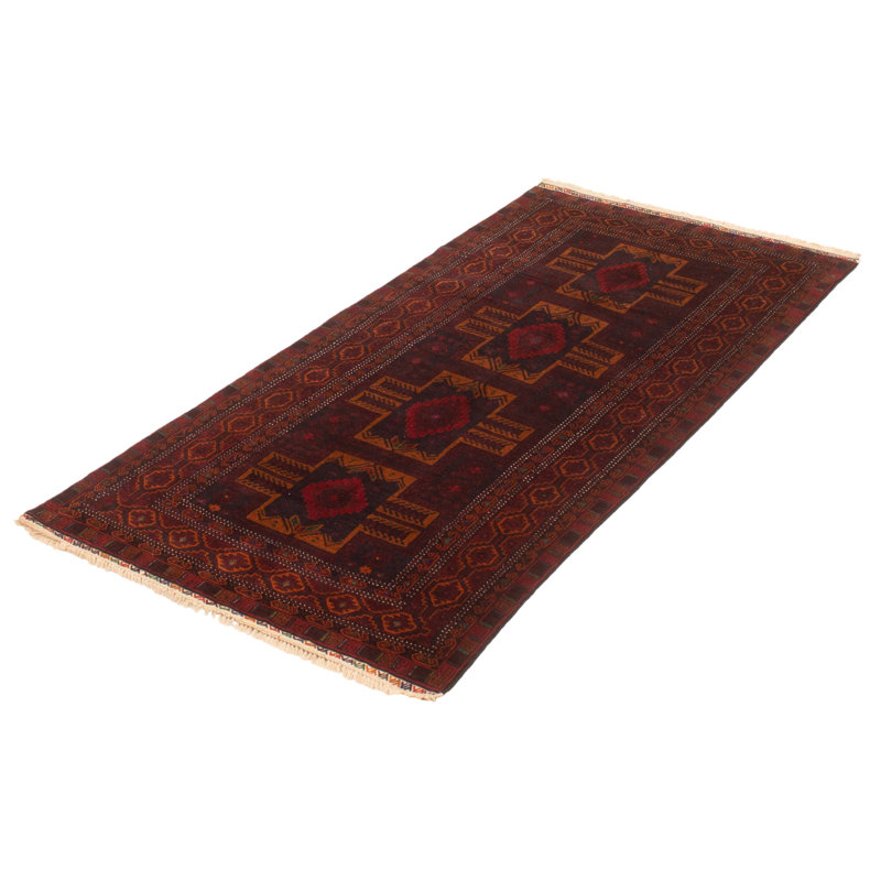 Tapis rouge foncé Rizbaft 3 pi 9 po x 7 pi 5 po
