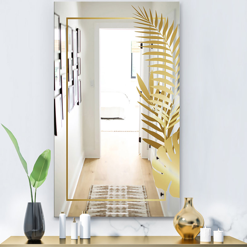 Miroir d'appoint Minimal Modern Glam, H 39,4 po x l 29,5 po, Or