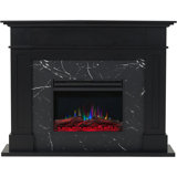 Cambridge Sofia 53-in. Electric Fireplace Mantel with Marble Inlay and Log Display