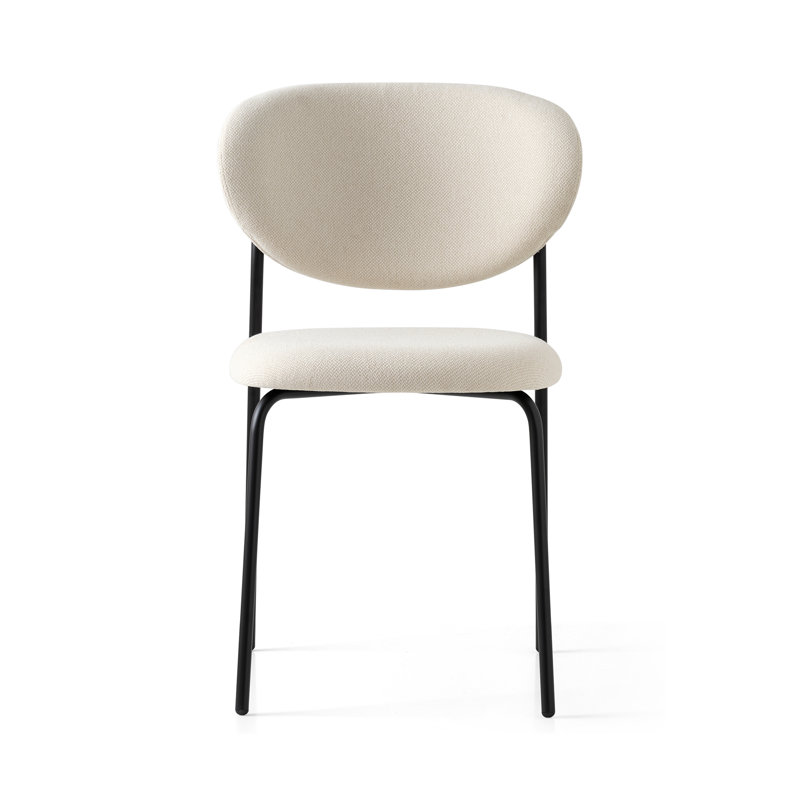 Cozy Upholstered Chair with Metal Frame, Burgundy, Matt Black