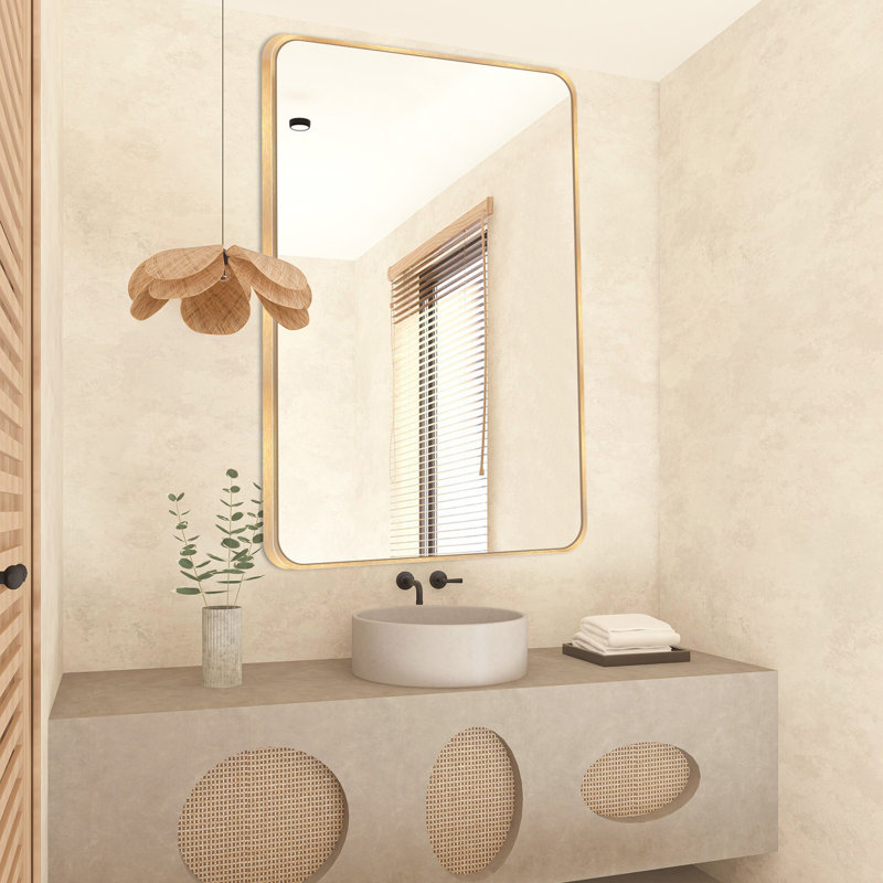 Miroir mural Viridiana, Or brossé, 48 po x 30 po