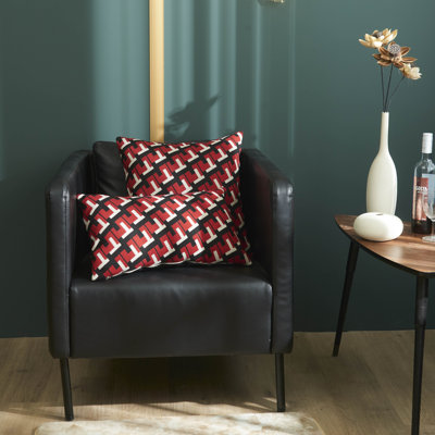 Housse de coussin moderne à motif géométrique noir Eliazbeth