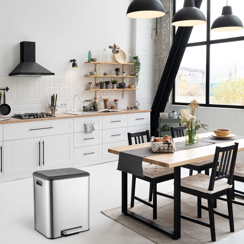 Stainless Steel Kitchen Rubbish Bin - 27.3 L
