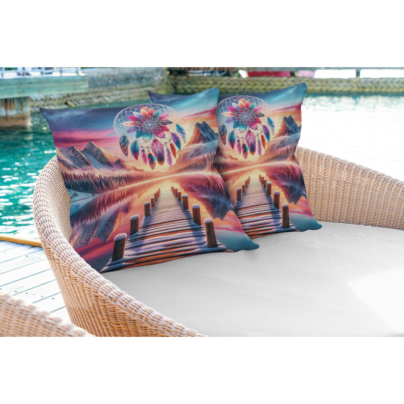 Coussin réversible en tissu, H 16 po x l 16 po, Carré