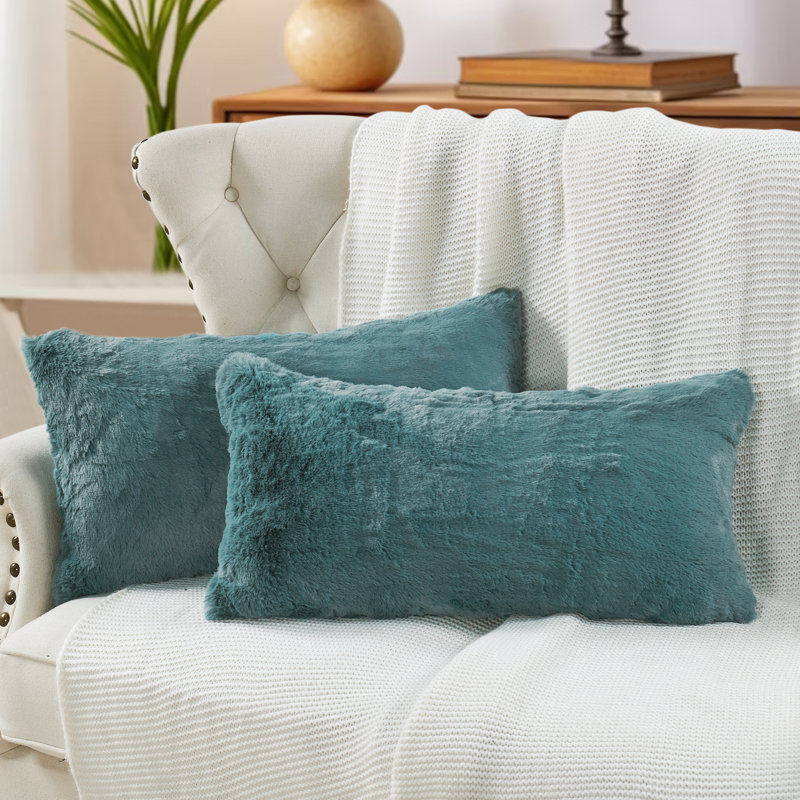 Housse de coussin carrée, Bleu argenté
