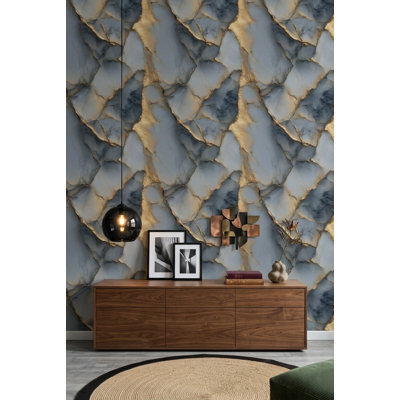 Abstract Marble Wallpaper Gold Veining Luxury Glam Wall Mural