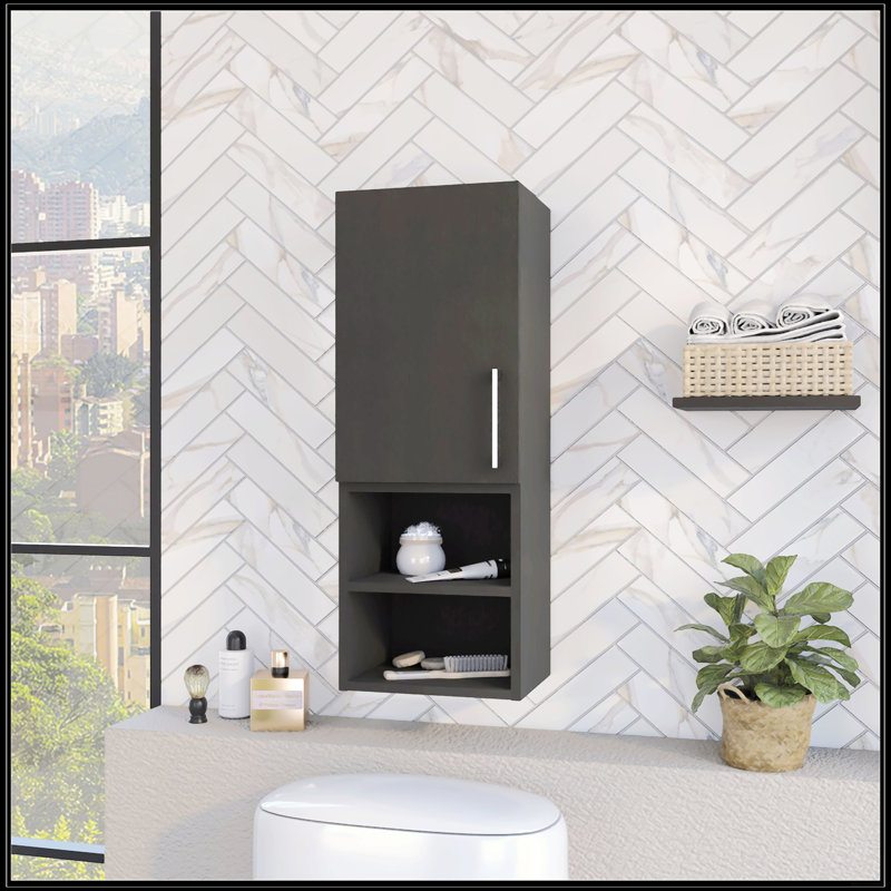 Black Wengue 2-Shelf Medicine Cabinet