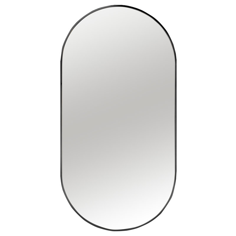 Etz Metal Wall Mirror, Black, 80cm H x 40cm W