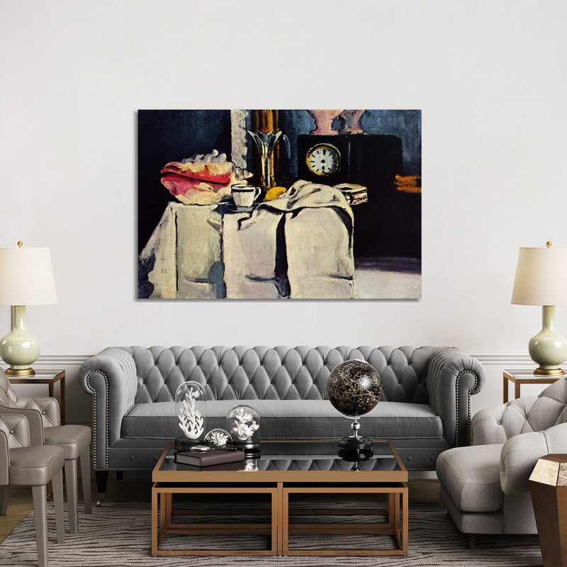 The Black Clock by Paul Cezanne - Wrapped Canvas Painting, 152.5 cm H x 101.5 cm W