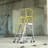 4 Step 375Lbs Aluminum Rolling Platform Ladder