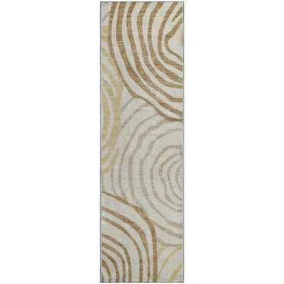 Premium Machine Washable Prisco Gold Rug