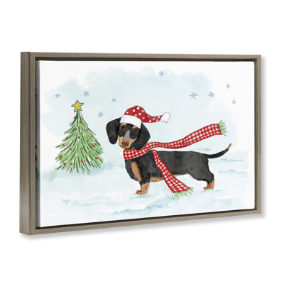 Dachshund with Scarf Canvas by Mollie B.