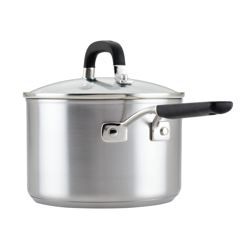 KitchenAid Stainless Steel Induction Saucepan with Lid, 3 Quart