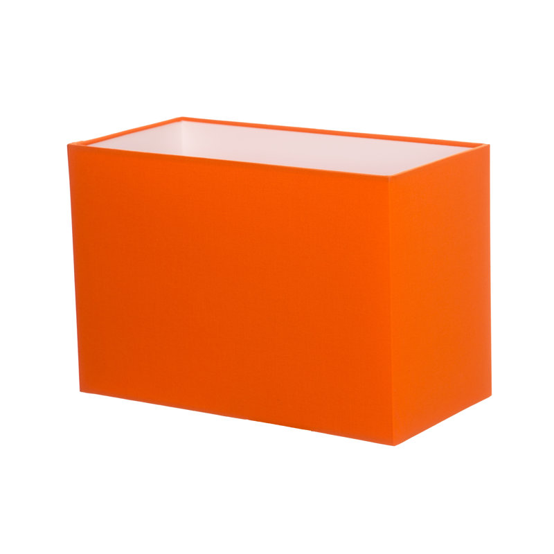 Cotton Rectangle Lamp Shade ( Screw On ), Tangerine, 20cm H x 30cm W x 15cm D