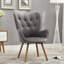 Fauteuil d'appoint contemporain à dossier capitonné en velours-129882303