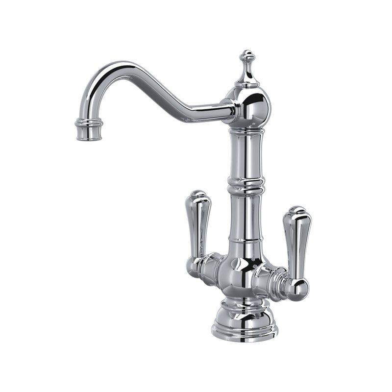 Edwardian Two Handle Bar/Food Prep Kitchen Faucet, Polished Chrome