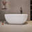 63 in. Freestanding Soaking Solid Surface Bathtub-98606635