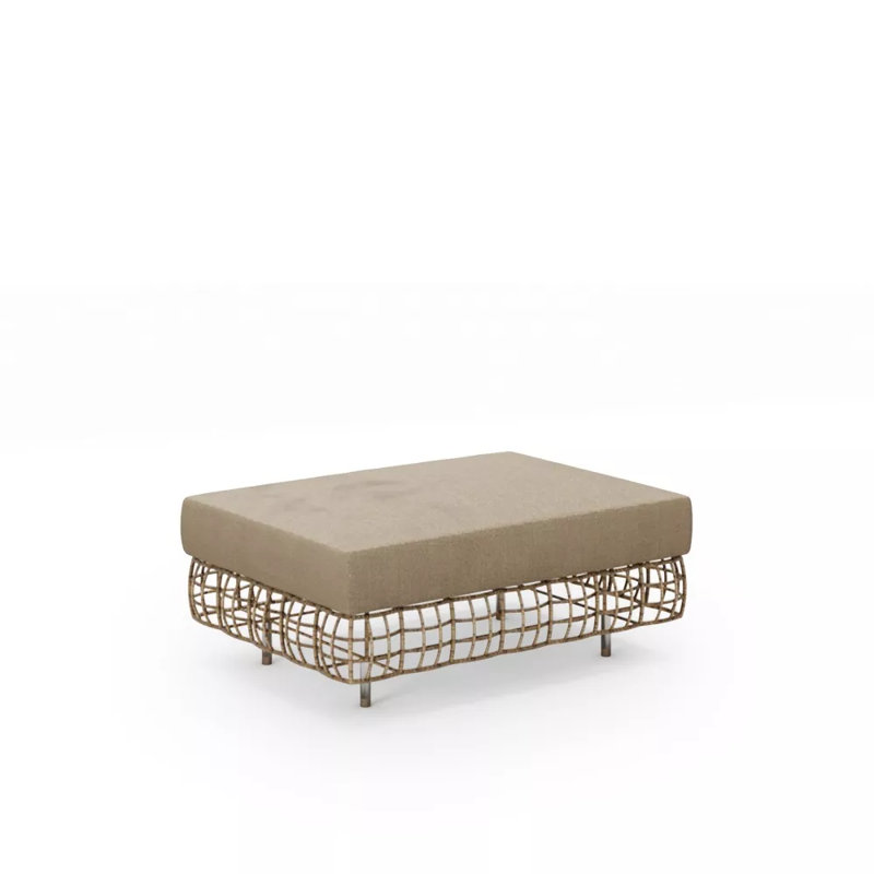 Yin & Yang Ottoman, Linen Natural, Natural