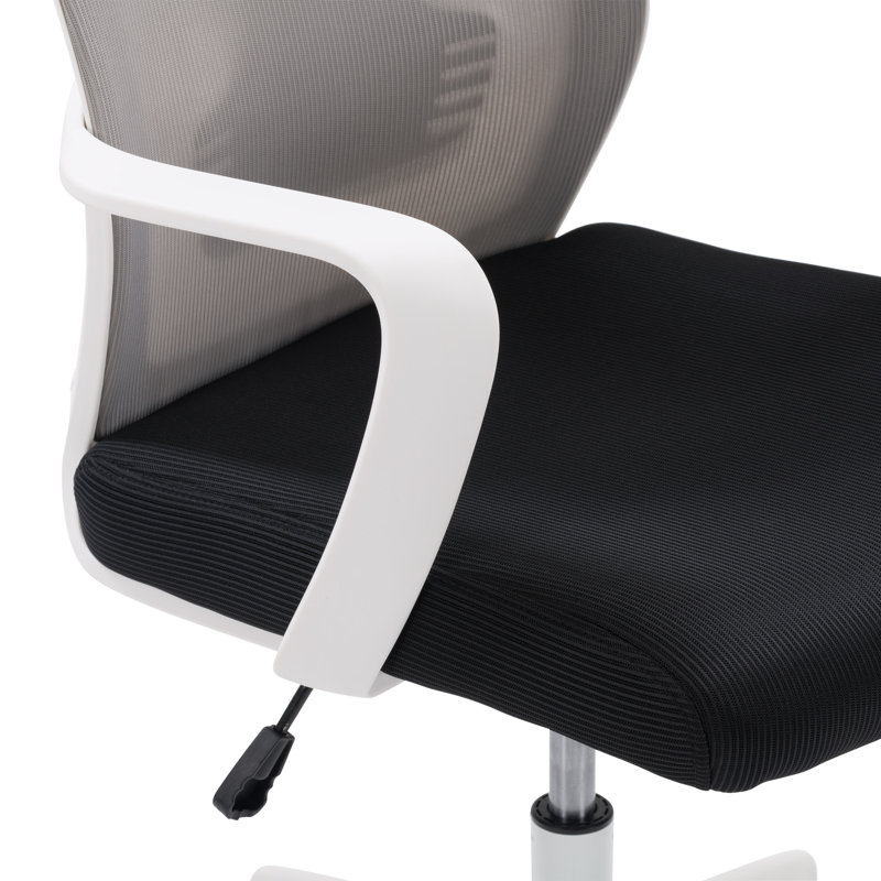 ErgoComfort 24" Swivel Mesh Office Chair with Lumbar Support, Gray and Black