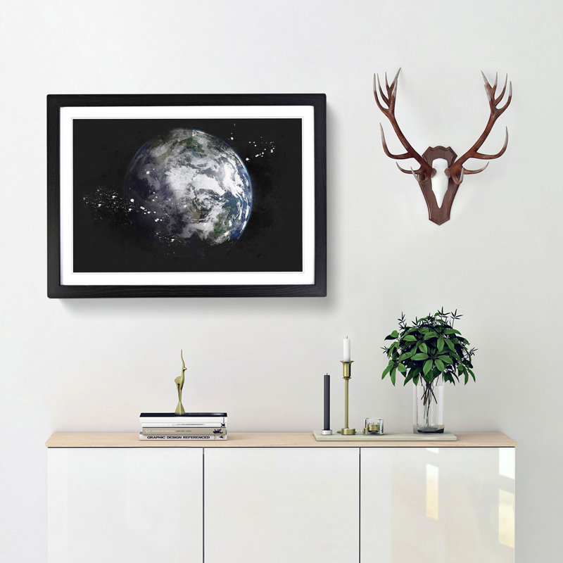 Our Magnificent Earth - Single Picture Frame Print on MDF, 33cm H x 45cm W x 2cm D, Black Framed