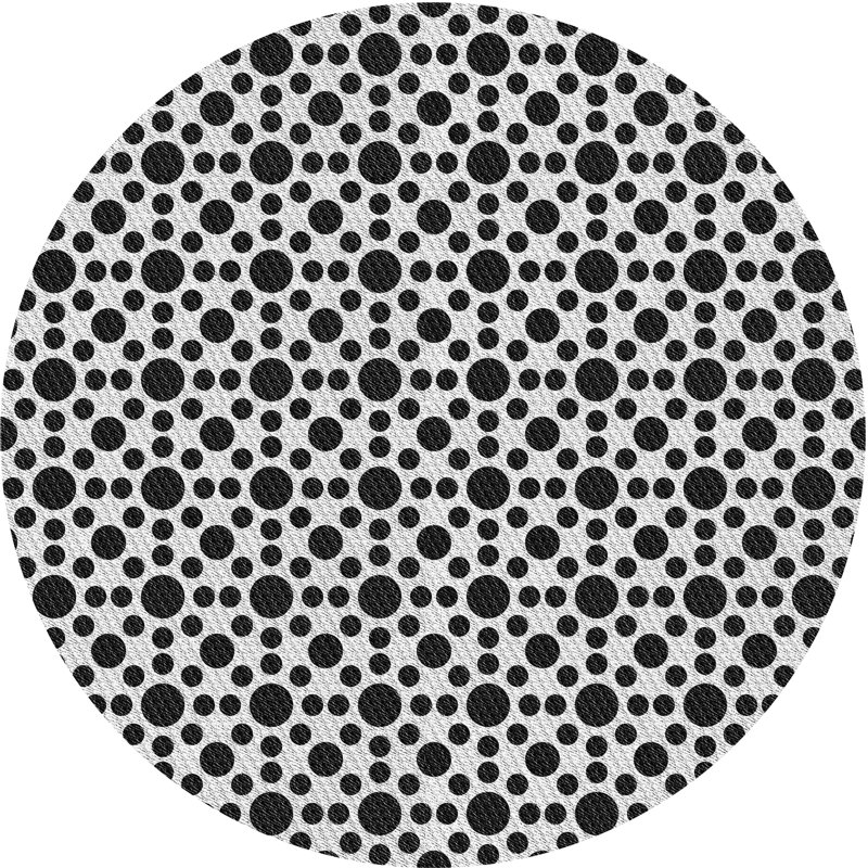 Tapis de zone noire à motifs, Rond 4 pi