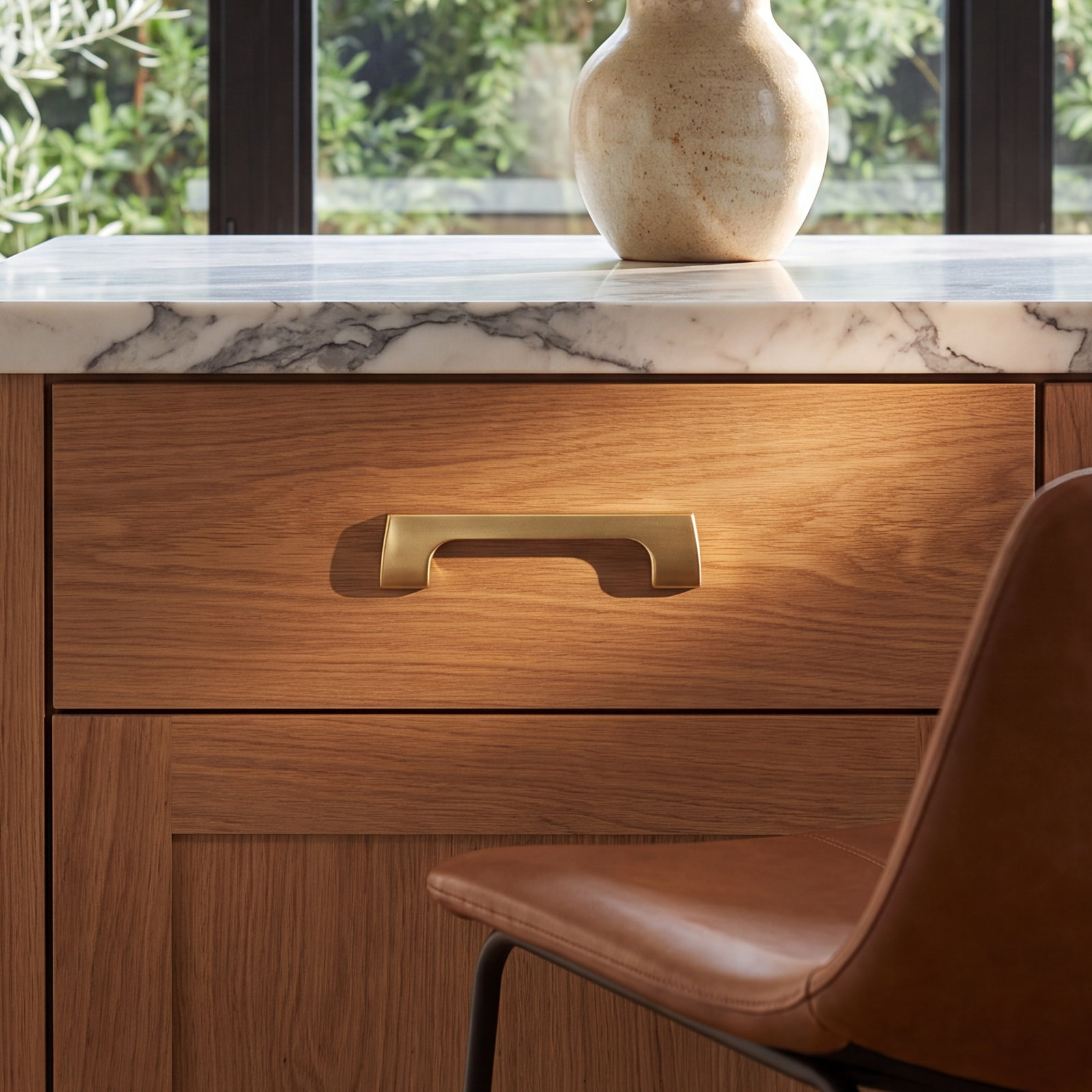 Holland Bar Cabinet Pull, Honey Bronze, 3 3/4" Center to Center