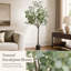 Arbre en eucalyptus de 6 pi de hauteur avec matériau PE sécuritaire et branches réglables en acier inoxydable pour une utilisation intérieure / extérieure
