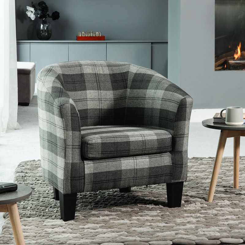 Rocco Upholstered Barrel Chair, Grey