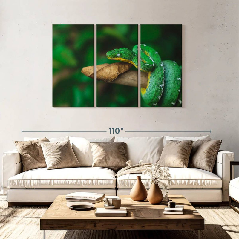 Emerald Tree Snake, 48" H x 74" W