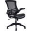 Chaise de bureau en maille à dossier moyen avec accoudoirs réglables, noir