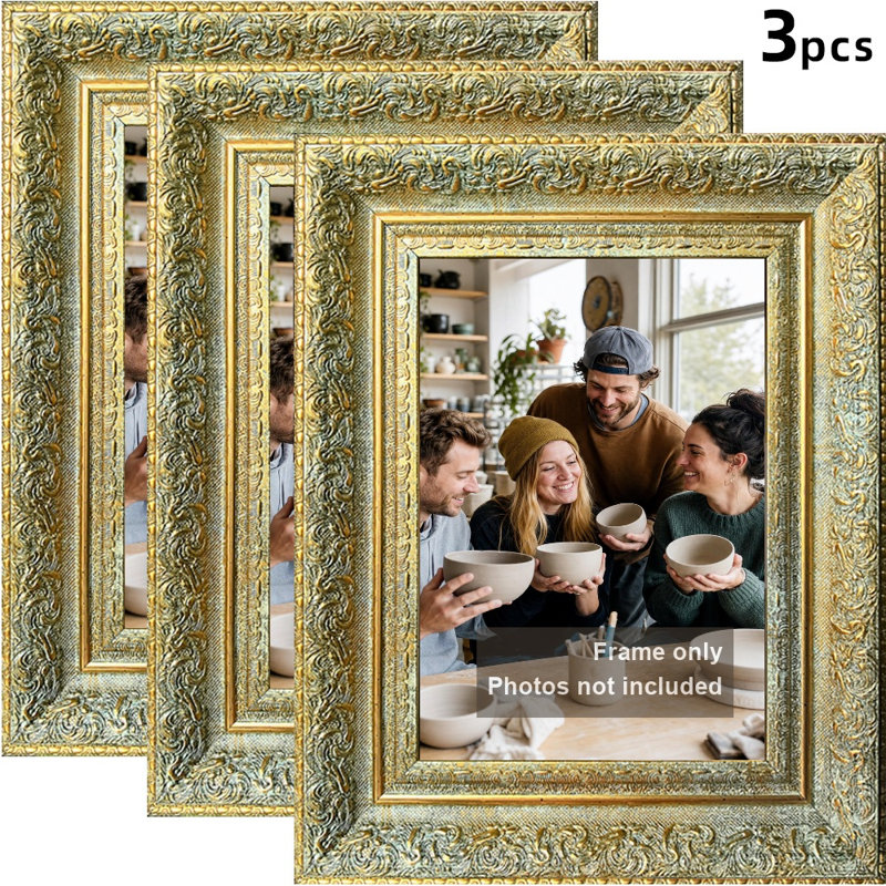 Cadre photo paysage 8 pièces x 8 po or antique 8 po x 10 po, Or antique, 3, L 8 po x H 10 po