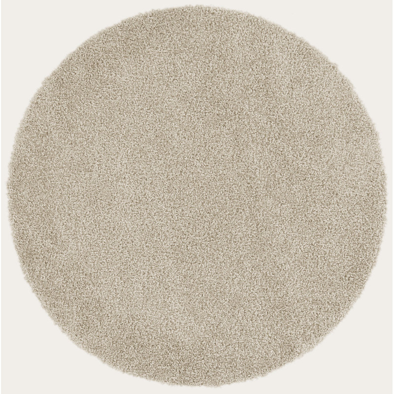 Elyam Machine Washable Tufted Beige Rug, Round 120cm