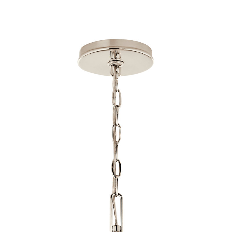 Lustre classique / traditionnel en acier à intensité variable , Nickel poli, H 25 po x l 52 po x P 52 po, 8