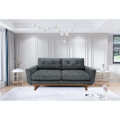 Canapé capitonné 67,7 po de largeur Mid-Century avec pieds en bois