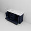60 po Meuble-lavabo double bleu marine W avec comptoir en quartz blanc, fabrication en bois massif, fermeture en douceur, plusieurs tiroirs de rangement, meuble-lavabo Scratch, pré-percé pour 8 robinets avec comptoir,