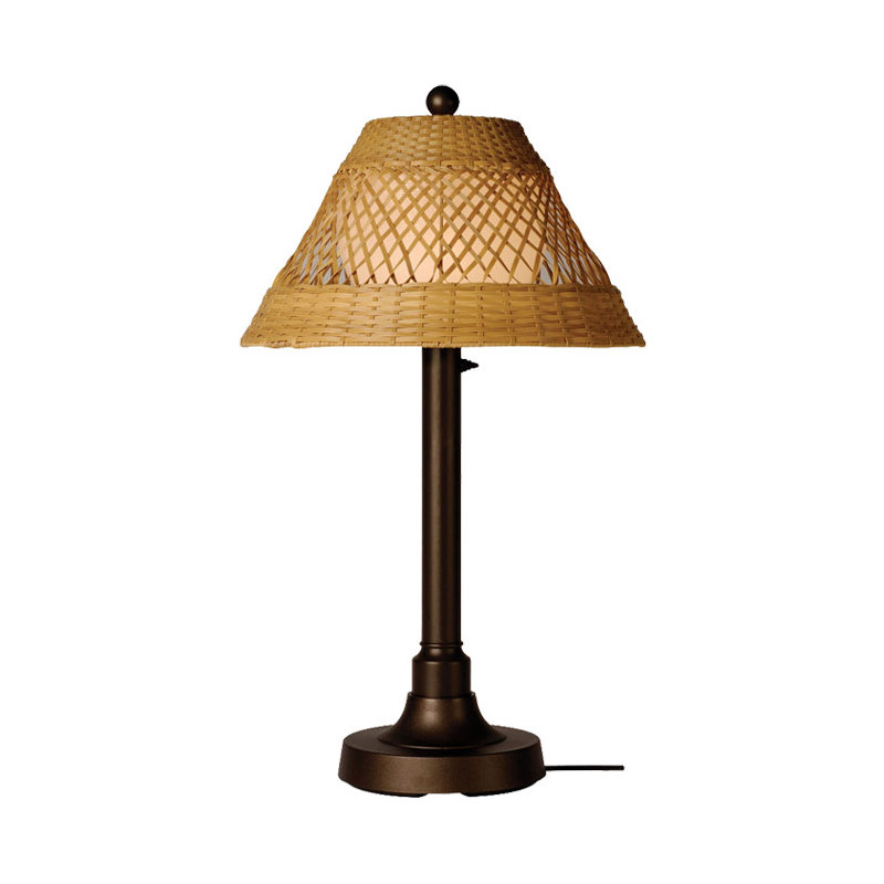 Lauri Outdoor Floor Lamp, Walnut, Walnut, 30" H x 14" W x 14" D
