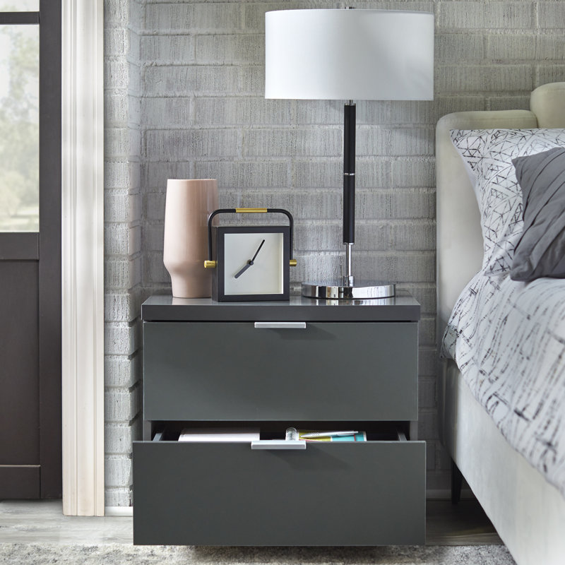 Allyria 21.7'' W Nightstand, Dark Gray