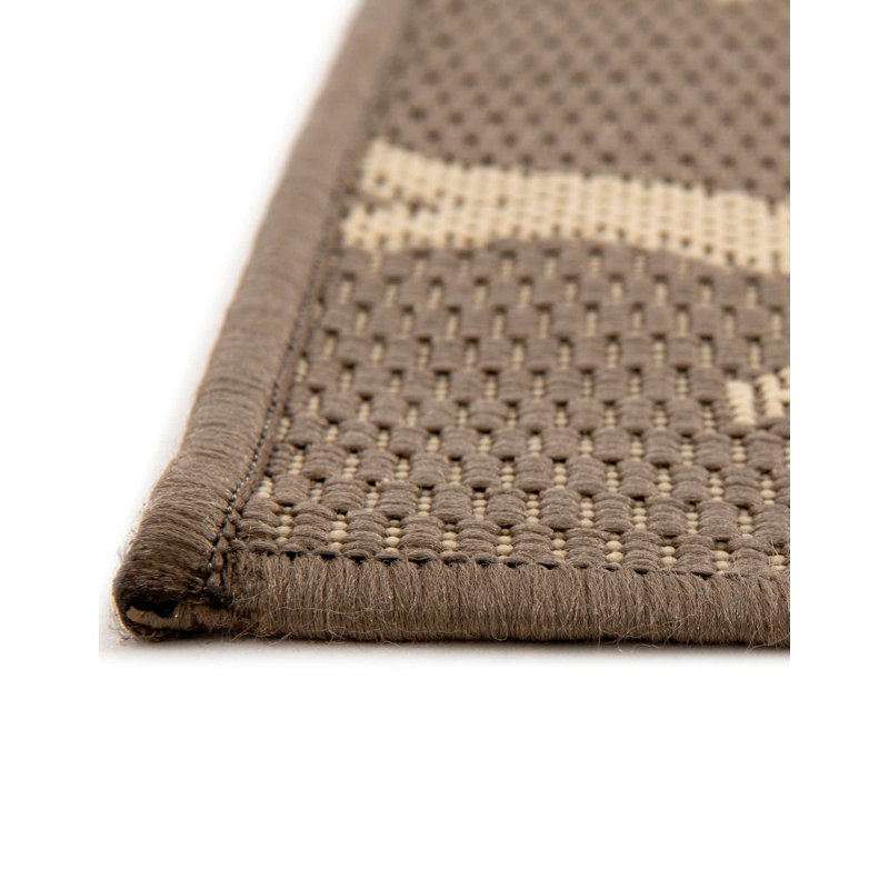 Tapis intérieur / extérieur brun Healdton, Tapis de couloir 2 pi x 6 pi 1 po
