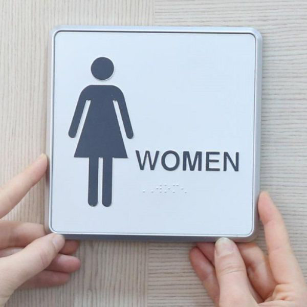 Enseigne à toilettes en aluminium pour femme