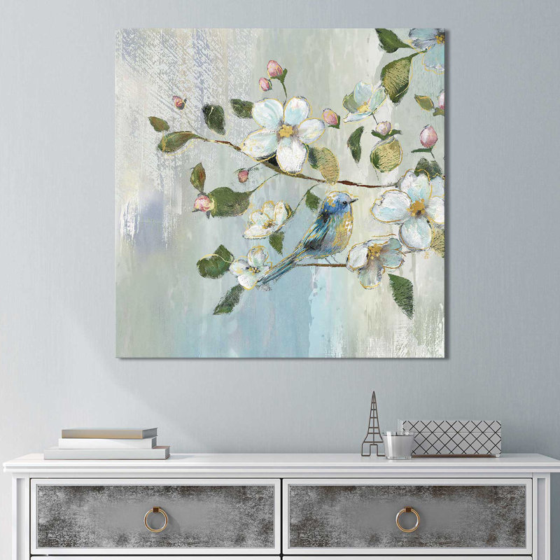 " Painterly Spring I " by Nan, 18" H x 18" W x 1" D, Wrapped Canvas