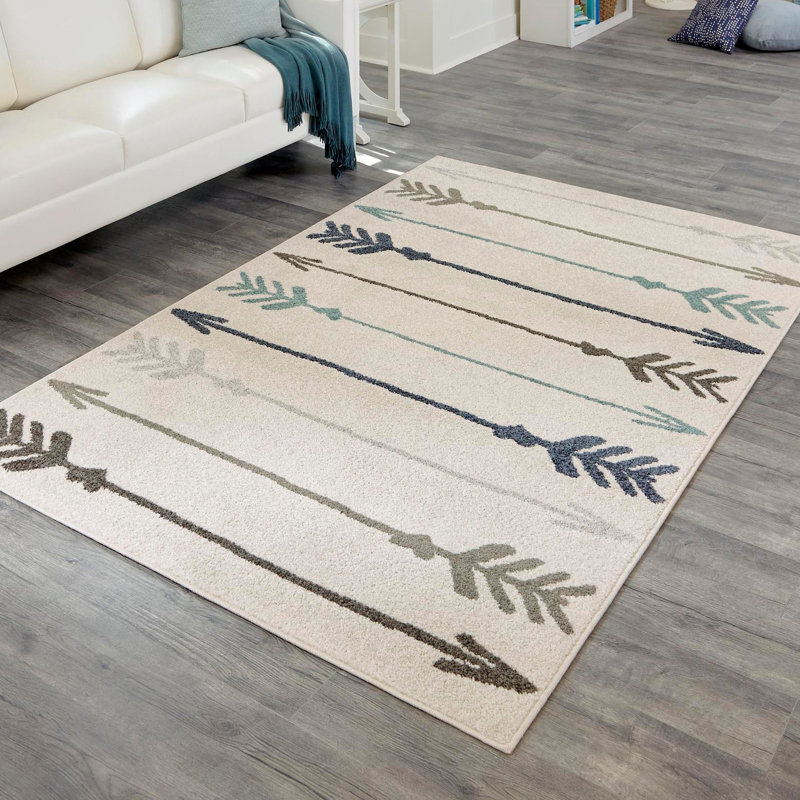 Tapis gris / brun / bleu marine Dryer, Rectangle 2 pi x 3 pi