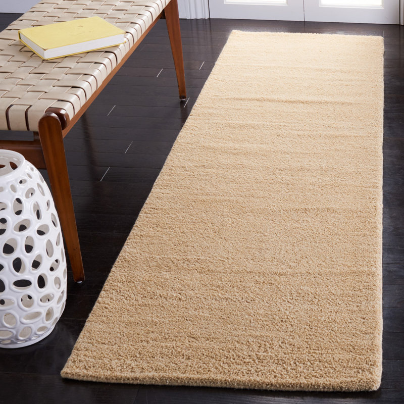 Tapis beige en laine Moreau, Tapis de couloir 2 pi 3 po x 8 pi
